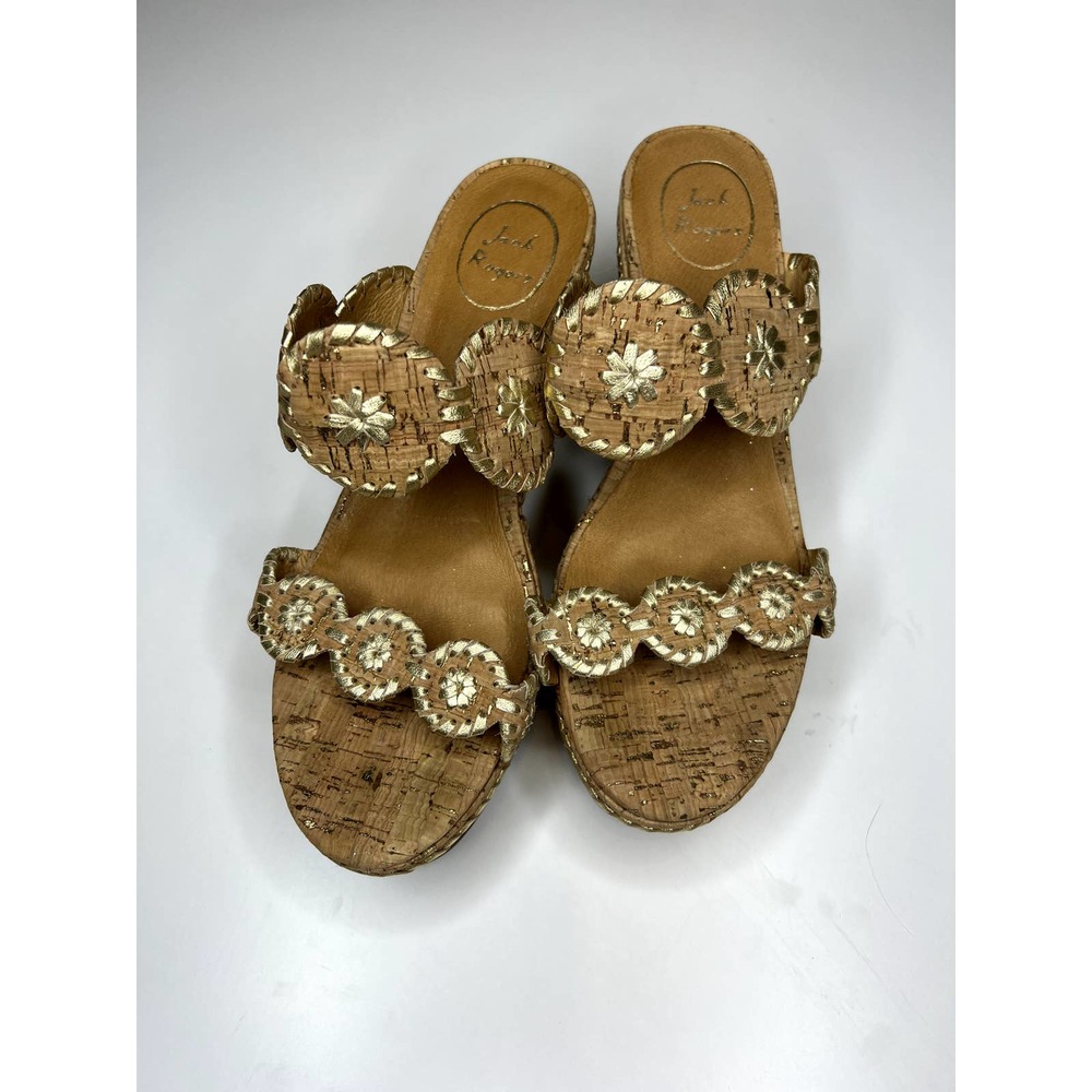 Jack Rogers Cork Platform Wedge Sandals sz 10